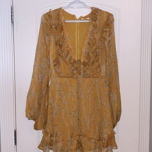 SELFIE LESLIE [size M] mustard floral print dress
